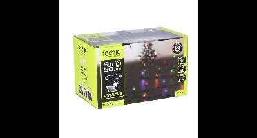 Kerstverlichting - gekleurd - 5 meter - 50 led lampjes - zwart snoer - solar