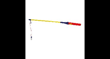 Lampionstokje rood/blauw/geel - met lichtje - 50 cm