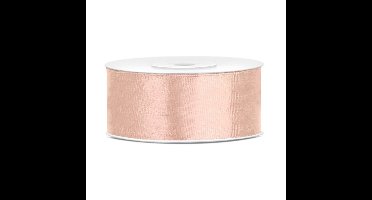 Partydeco Cadeaulint - zalmroze - 2,5 cm x 25 meter - satijn - sierlint - inpakken - decoratie