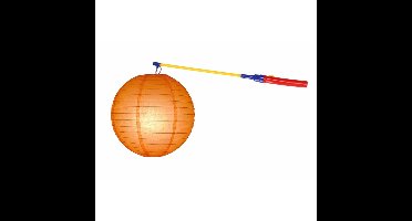 Shoppartners Oranje lampion 25 cm - met lampionstokje