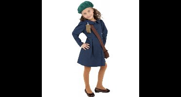 Smiffys Schoolmeisjes verkleedkleding kostuum - voor meisjes/meiden - met hoed en tas - jaren 40/50