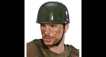 Soldaten verkleed helm - groen - volwassenen - kunststof - legerhelm - army