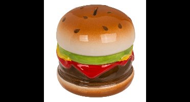 Spaarpot van een lekkere Hamburger - 14 x 13 cm - keramiek - Kinderen en volwassenen