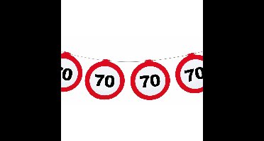 Verjaardag feestslinger 70 jaar - papier - verkeersborden - 120 x 21 cm