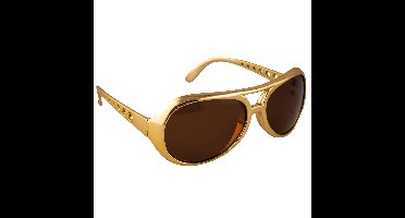 Verkleed bril Elvis - goud - volwassenen - king of rock'n roll - accessoire