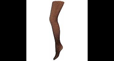 Verkleed netpanty - zwart met gouden glitters - Dames - Onesize