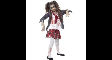 Zombie schoolmeisje verkleedkleding kostuum voor meisjes - Horror/ Halloween thema
