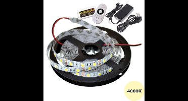 LED Strip 12 Volt - 4000K - 5 meter - Dimbaar - IP65