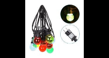 Led Kerstverlichting - Lichtsnoer 6 Watt - 10 gekleurde bollen - 8 meter - IP44
