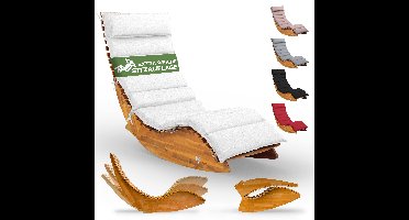 Ligbed Java acaciahout FSC®-gecertificeerd met kussen Crème