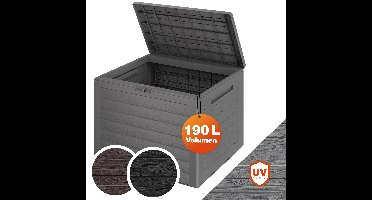 Kussenbox Lille Grijs 190L houtlook