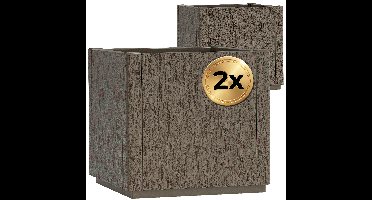 Bloempot Ethica set van 2 bruin kunststof 36x36x35 cm