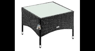 Polyrotan Bijzettafel Zwart 58x58x42cm