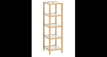 Sokkel Bamboe Wit 140x33x34cm