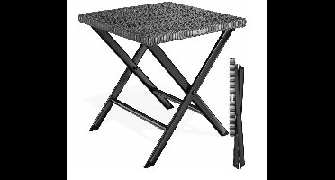 Polyrotan Klapkruk Antraciet - 3-in-1 Kruk, Voetenbank & Bijzettafel 43 x 40 x 44 cm