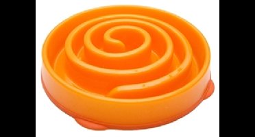 SLO-BOWL FEEDER MINI CORAL SPIRAAL ORANJE 22X22X5 CM