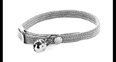 HALSBAND KAT ELASTISCH NYLON GRIJS 30X1 CM