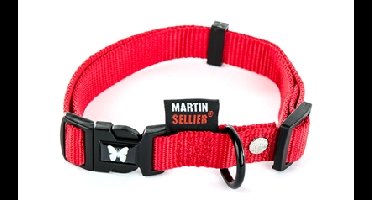 MARTIN SELLIER HALSBAND NYLON ROOD VERSTELBAAR 20 MMX40-55 CM