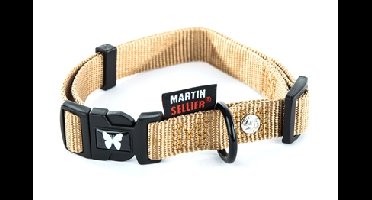 MARTIN SELLIER HALSBAND NYLON BEIGE VERSTELBAAR 25 MMX45-65 CM