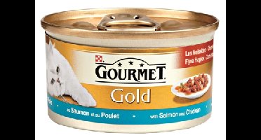 GOURMET GOLD FIJNE HAPJES ZALM / KIP 85 GR