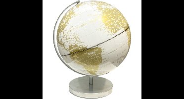 Wereldbol met Licht 26x25x31 cm Wit/Goud