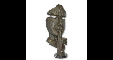 A BRONZE SCULPTURE "SPEAK NO EVIL"