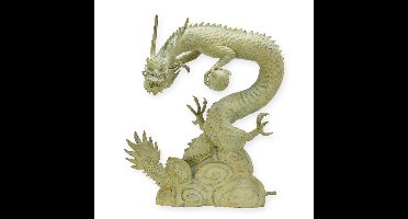 A BRONZE CHINESE DRAGON FOUNTAIN
