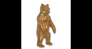 A BRONZE SCULPTURE OF A BROWN BEAR