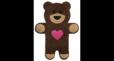 Leschi Verwarmingskussen Teddy hart - chocolade
