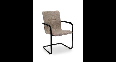 Workliving Vergaderstoel X6 - Sledeframe - Wolvilt Fenice 511 lichtbruin - frame zwart