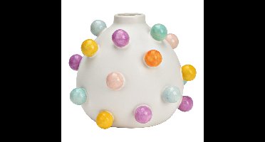 Vaas met keramische ballen, kleurrijk (B/H/D) 17x15x17cm alleen voor droogbloemen