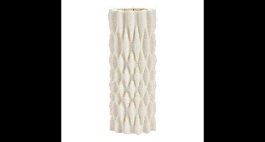 3D-geprinte vaas van keramiek wit (B/H/D) 8x22x8cm alleen voor droogbloemen