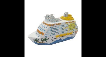 Spaarpot cruiseschepen van poly kleurrijk (B/H/D) 20x11x7cm