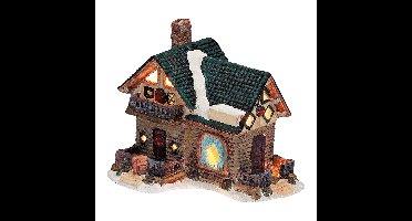 Lichthuis blokhut van porselein, veelkleurig (B/H/D) 15x13x11cm