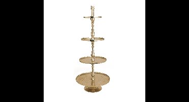 Etagère met 4 niveaus van goudkleurig metaal (B/H/D) 25/34/42/53x130cm