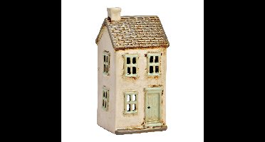 Lichthuis van steengoed, grijs/beige (B/H/D) 10x20x8cm