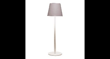 LED-tafellamp, voor binnen en buiten, warmwit, dimbaar, touch aan/uit, incl. 80 cm USB-kabel, van metaal, matwit (B/H/D) 9 x 27 x 9 cm