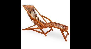 Ligbed Acaciahout 166x70x70cm incl Kussen