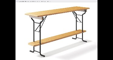 Biertafel Statafel 60 x 220 cm met zwart onderstel