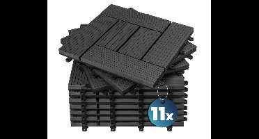 Tegels 11 stuks Mozaïek Antraciet WPC 30x30cm