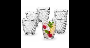 Bormioli Rocco Drinkglazen Drops - waterglazen - helder transparant - glas - 6x stuks - 290 ml
