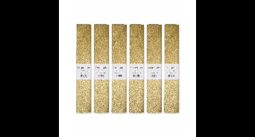 Crepe papier platte vellen - 6x - metallic goud - 250 x 50 cm - Knutselen met papier - Knutselspulle