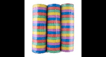 Serpentines - 3x rollen - gekleurd - papier - feestartikelen
