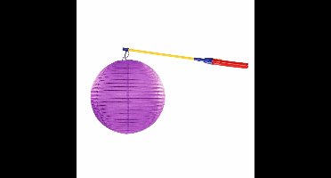 Shoppartners Lampion - paars - 35 cm - met lampionstokje