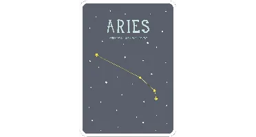 Milestone Geboorteposter sterrenbeeld – Aries/Ram (Engelstalig)