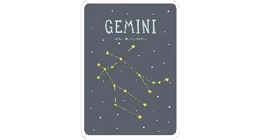Milestone Geboorteposter sterrenbeeld – Gemini/Tweeling (Engelstalig)