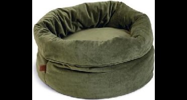 Designed by Lotte Fluco kattenmand - fluweel, groen, 45 × 45 × 35 cm