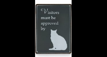 Designed by Lotte Tekstbord - kat, antraciet, 14 × 20 cm