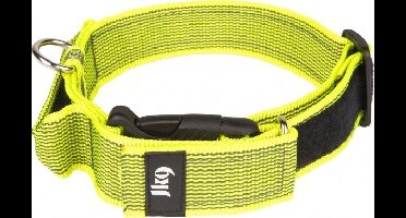 Halsband met handvat en tekstlabel - neon, 40 mm × 38-53 cm