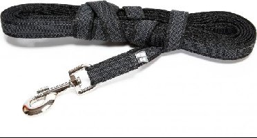 Lange lijn hond - antislip, 14 mm × 3 m, met handvat, zwart